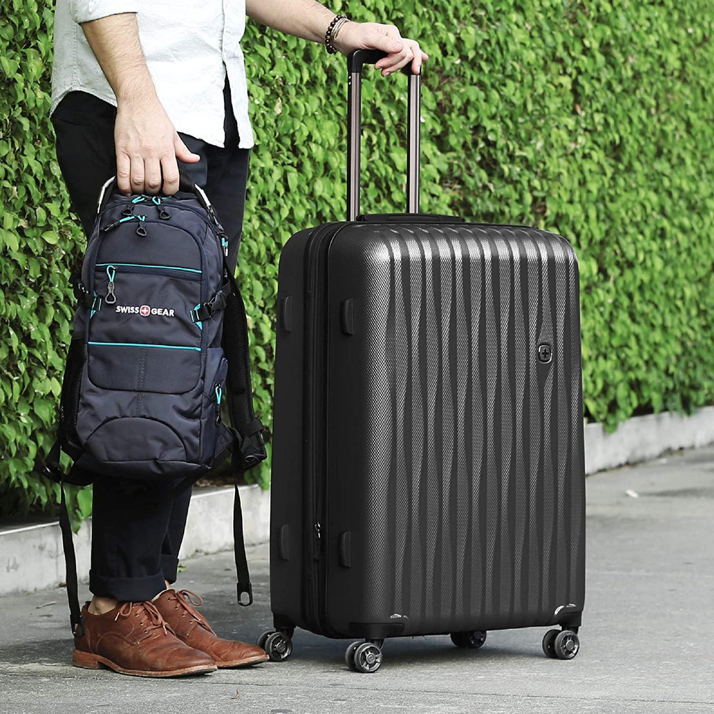 7272 Energie Expandable Hard-Sided Luggage With Spinner Wheels &amp; TSA Lock, White, 27”