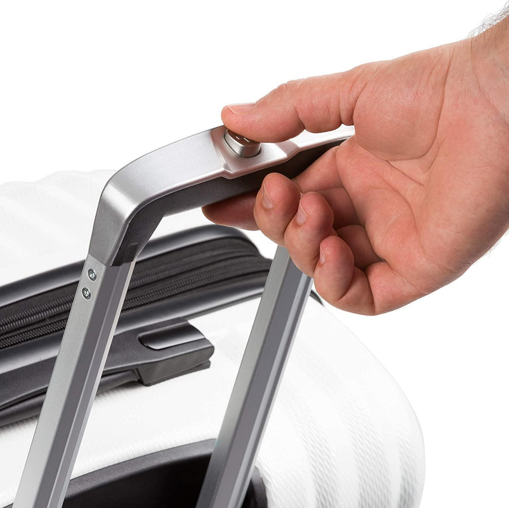 7272 Energie Expandable Hard-Sided Luggage With Spinner Wheels &amp; TSA Lock, White, 27”