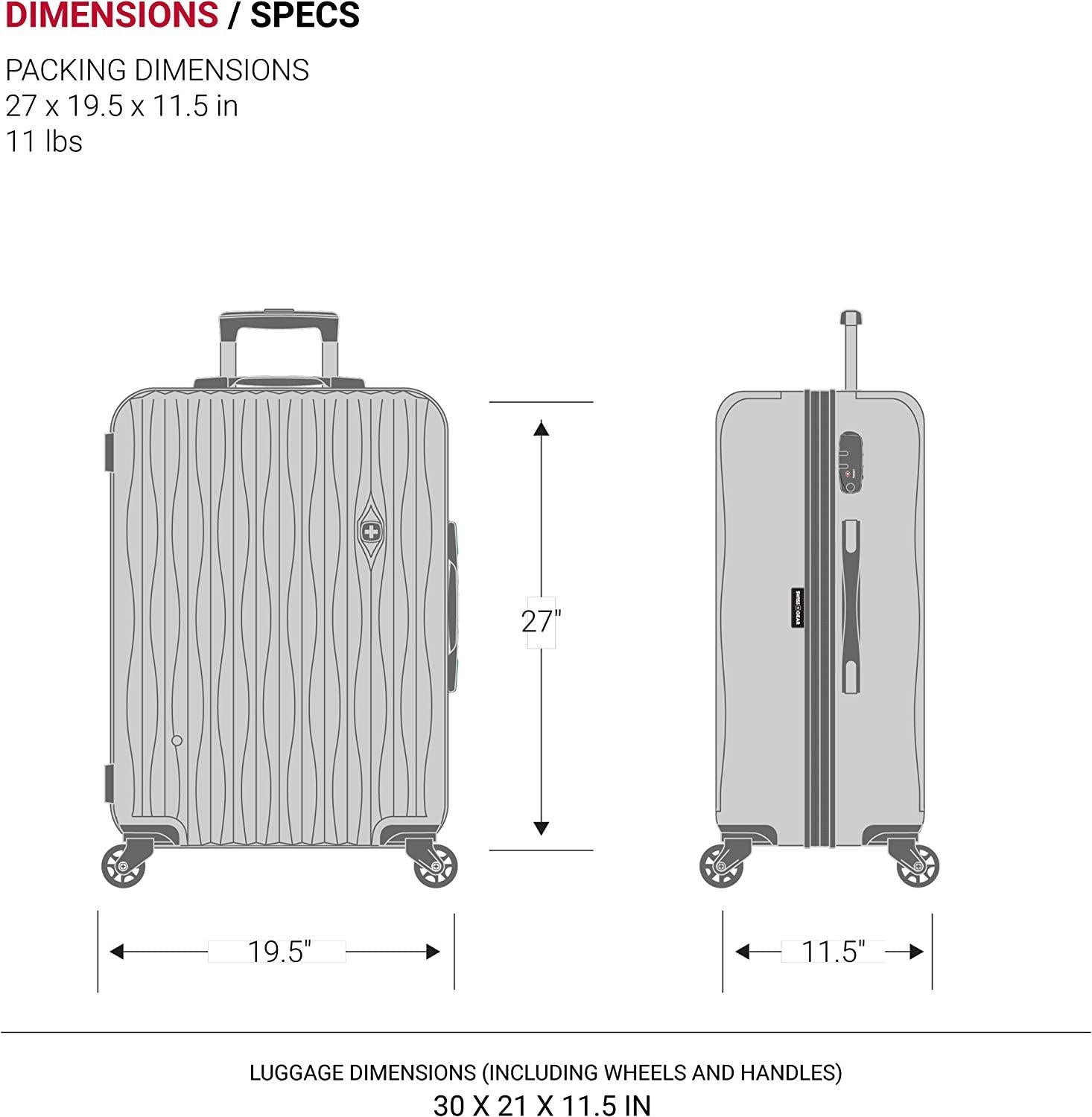 7272 Energie Expandable Hard-Sided Luggage With Spinner Wheels &amp; TSA Lock, White, 27”