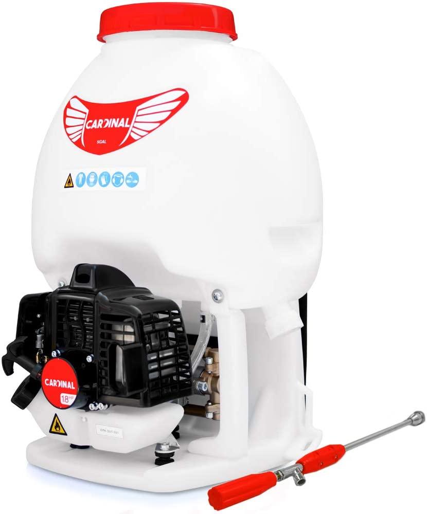 Cardinal 1.8HP Gas Powered Backpack Sprayer 435 PSI Pump 5 Gallon Tank for Liquid Insecticide Pest Control and Fogging Attachment
