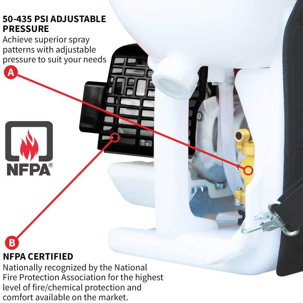 Cardinal 1.8HP Gas Powered Backpack Sprayer 435 PSI Pump 5 Gallon Tank for Liquid Insecticide Pest Control and Fogging Attachment