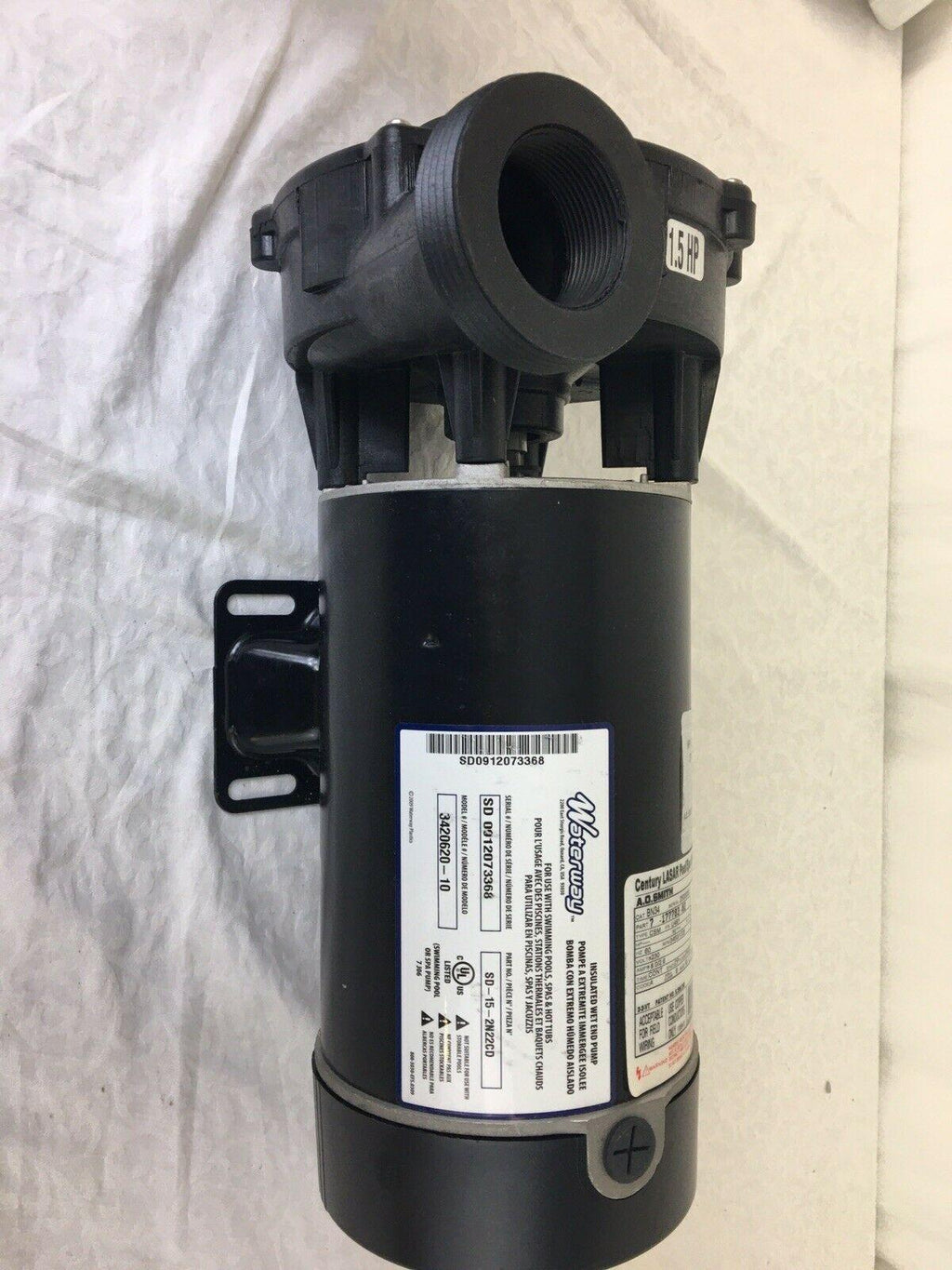 century waterway spa pump 1.5hp 230v 8.5/2.8a 2-speed 2 mbt sd 48f hot tub