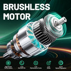 13.1inch Electric Lawn Mower Cordless,Grass Cutter Machine for 1600 Sq.Ft.Lawnmower with Brushless Motor, 8 Gallon Capacity, Cutting Height from 1 to 2.5 in, Includes 1X4.0 Ah Battery
