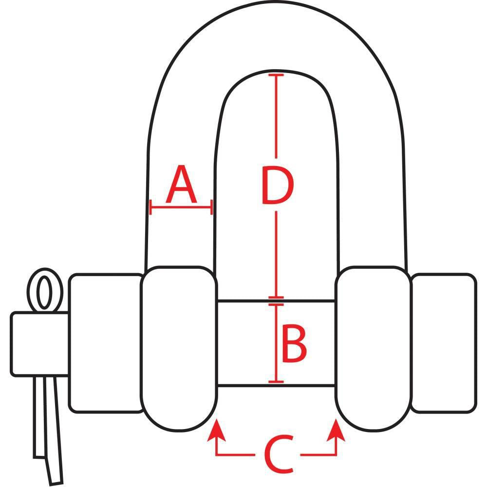 BoatTector  Steel Bow Shackle - 7/8", 4-Pack