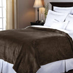 Sunbeam Velvet Plush Queen Heated Blanket with 20 Heat Settings  Auto-Off and 2-Digital Controllers - 5 Yr Warranty  Walnut Brown