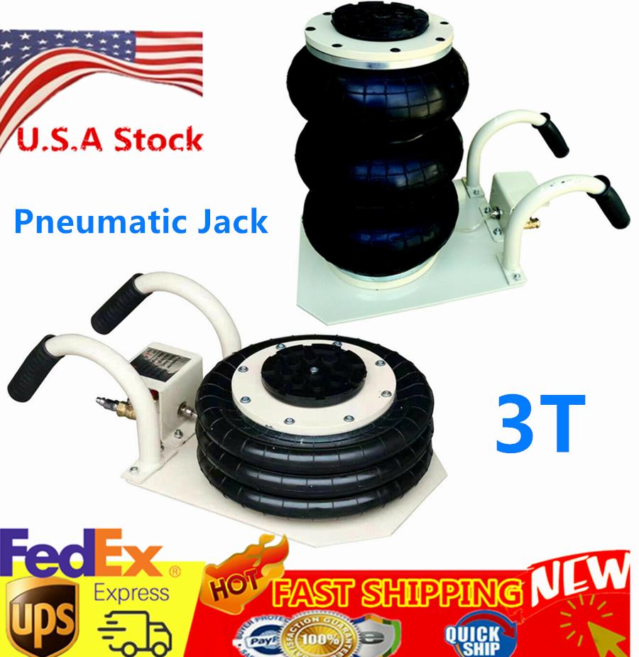 Compressed Air 3 Ton Triple Bag Air Pneumatic Jack 6600 lbs 18" High Lift