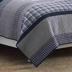 Nautica | Adleson Collection | Cotton Reversible and Light-Weight Quilt Bedspread, Pre-Washed for Extra Comfort, Easy Care Machine Washable, Full/Queen, Blue/Grey