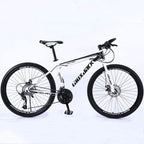 Shlia Adult Mountain Bike with 26 Inch Wheel Derailleur Lightweight Sturdy Aluminum Frame Bicycle with 21 Speed 3 Spoke Dual Disc Brakes Front Suspension Fork for Men