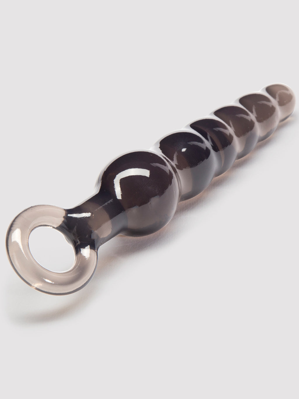 BASICS Beaded Anal Prober with Finger Loop 5.25 Inch, Black
