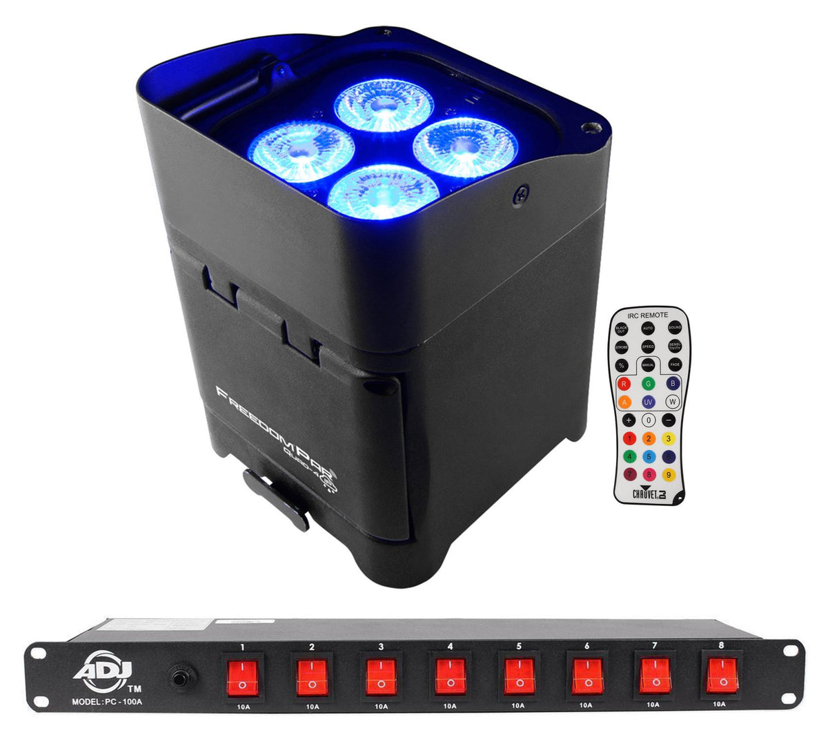 Chauvet DJ Freedom Par Quad-4 IP Wireless Indoor/Outdoor Wash Light+Power Strip