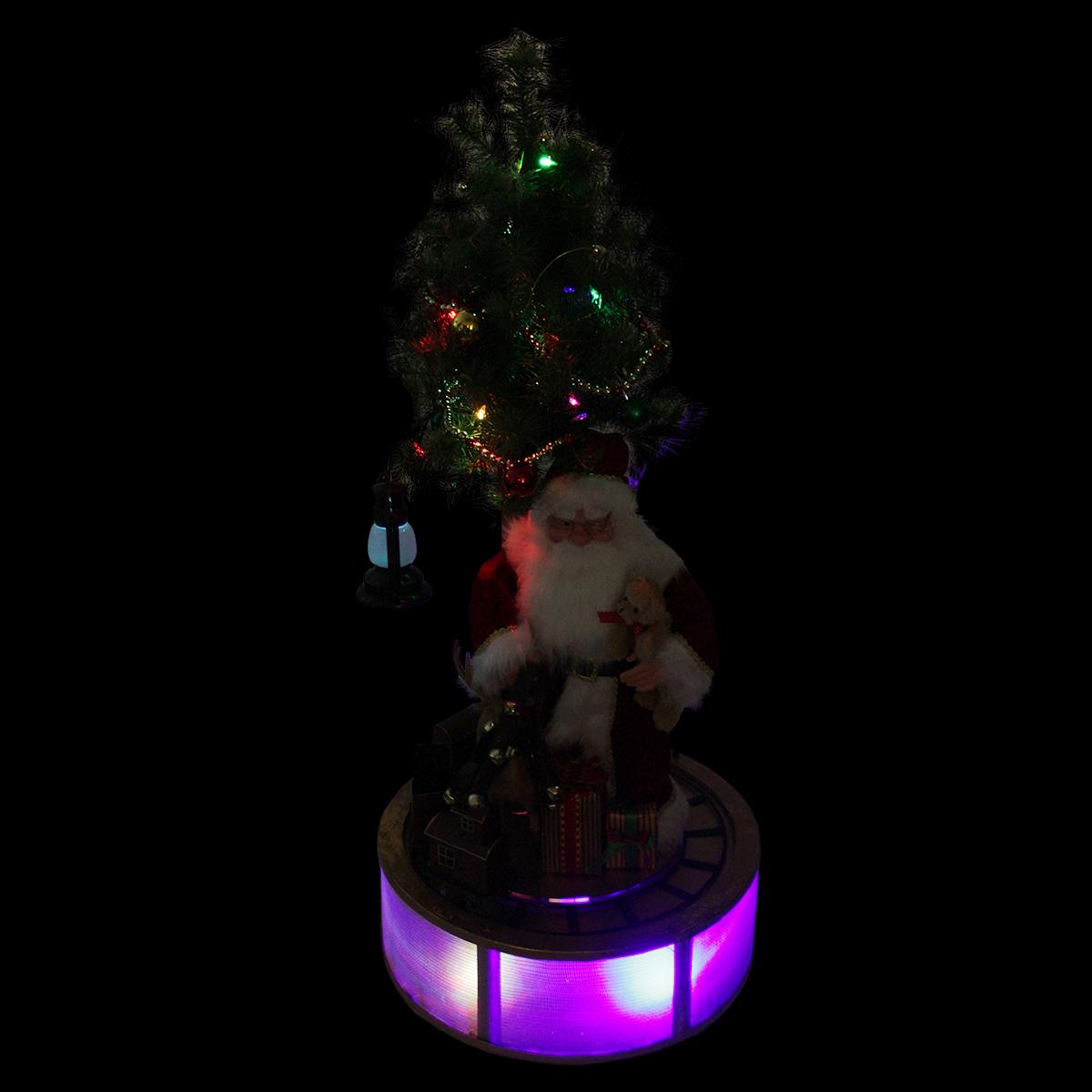 48" Musical LED Lighted Santa Claus with Rotating Train Christmas Decor