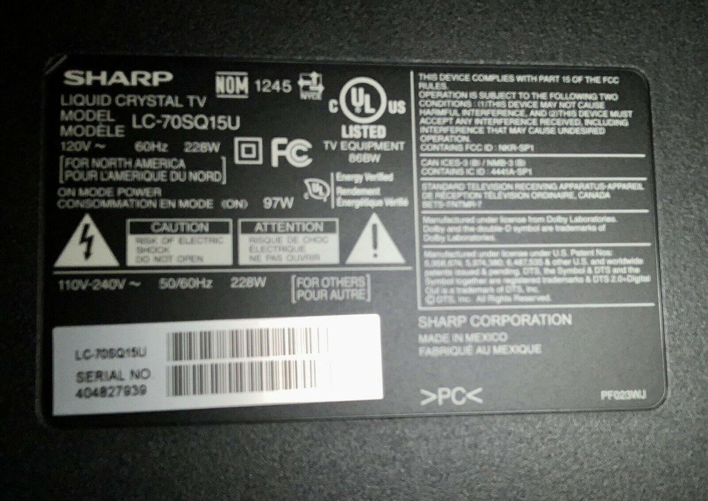 70" sharp aquos q+ series led smart tv lc-70sq15u and lg soundbar nb3530a