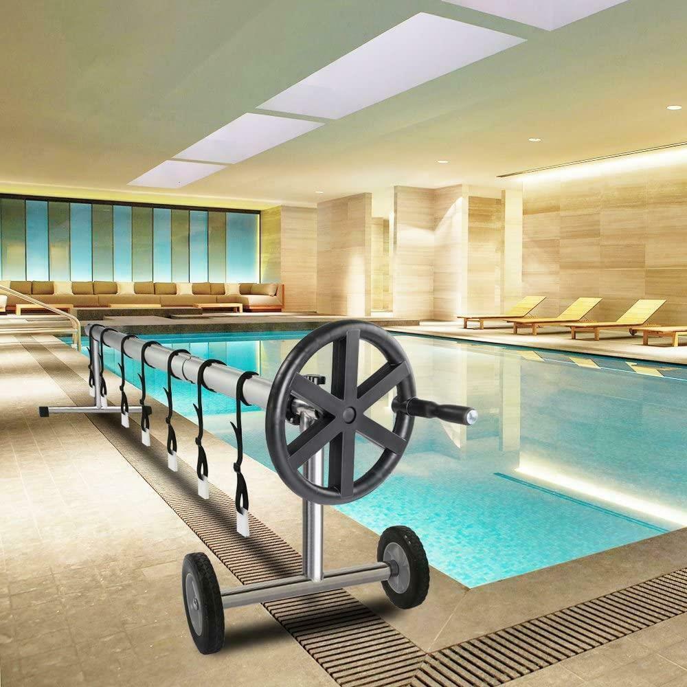 21ft pool cover reel set aluminum solar swimming inground cover blanket reel