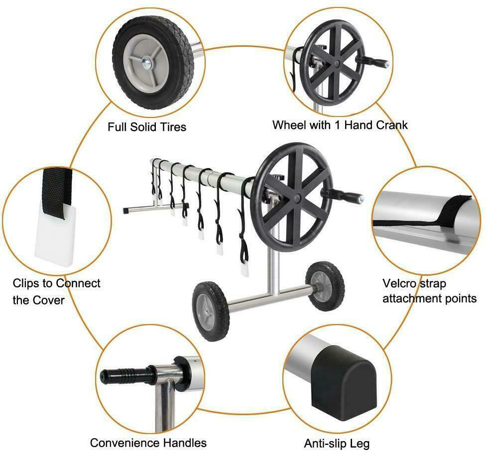 21ft pool cover reel set aluminum solar swimming inground cover blanket reel