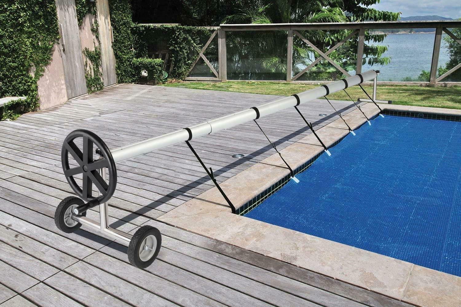 21ft pool cover reel set aluminum solar swimming inground cover blanket reel