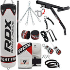 RDX Punching Bag for Boxing Training, Filled Heavy Bag Set with Punching Gloves, Chain, Wall Bracket, Great for Grappling, MMA, Kickboxing, Muay Thai, Karate, BJJ &amp; Taekwondo, 17 pcs 5FT/4FT