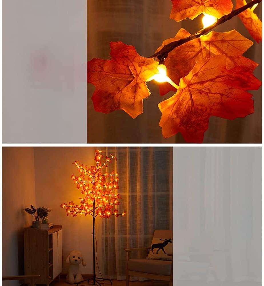 TMGPSYM 6-Foot Christmas LED Lamp Decoration, 92 Waterproof Lamp Beads, Maple Leaf Floor Lamp, Detachable, Convenient to Move Outdoor/Room/Yard/Home Decoration