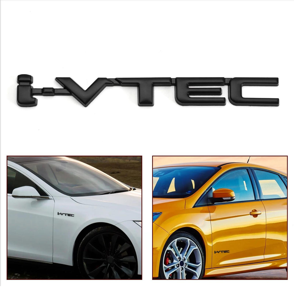 3D Metal i-VTEC Car Trunk Rear Turbo Fender Emblem Badge Decals Stickers Black Generic