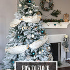 Hykolity 6 ft Snow Flocked Christmas Tree, Artificial Christmas Tree with Pine Cones, 250 Warm White Lights, 762 Tips, Metal Stand and Hinged Branches