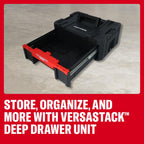 VERSASTACK Tool Box, 16.9 In. Single Deep Drawer Plastic Tool Box Organizer, Heavy Duty 16.5 Lb. Load Capacity (CMST17803)