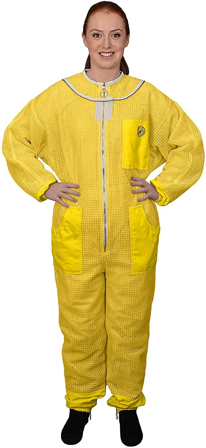 humble bee 422 aero beekeeping suit, x-small, yellow