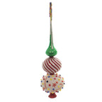 Glitterazzi Candy Theme Finial Polish Glass Christmas Tree Topper 16 Inch New