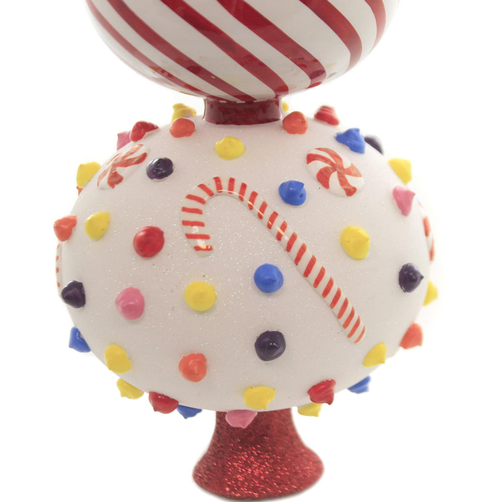 Glitterazzi Candy Theme Finial Polish Glass Christmas Tree Topper 16 Inch New