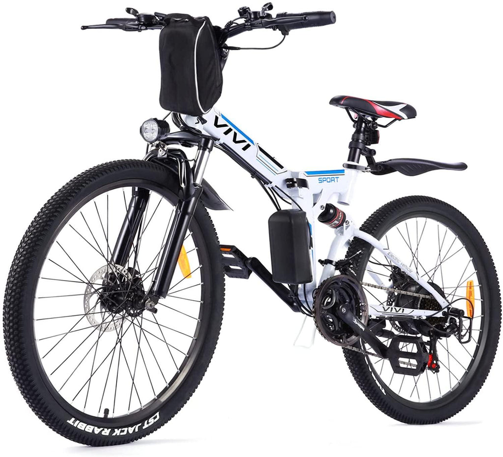 VIVI Folding Electric Bike Electric Mountain Bike 26" Lightweight Electric Bicycle 350W Ebike, Electric Bike for Adults with Removable 8Ah Lithium Battery,Professional 21 Speed Gears