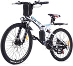 VIVI Folding Electric Bike Electric Mountain Bike 26" Lightweight Electric Bicycle 350W Ebike, Electric Bike for Adults with Removable 8Ah Lithium Battery,Professional 21 Speed Gears