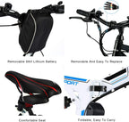 VIVI Folding Electric Bike Electric Mountain Bike 26" Lightweight Electric Bicycle 350W Ebike, Electric Bike for Adults with Removable 8Ah Lithium Battery,Professional 21 Speed Gears