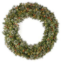 Pre-Lit Artificial Christmas Green, Wintry Pine, White Lights, 60 in Wreath