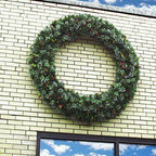 Pre-Lit Artificial Christmas Green, Wintry Pine, White Lights, 60 in Wreath