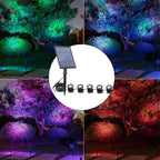 Bojue 5 pcs Waterproof LED Garden Solar Pathway Lights RGB ground plug Landscaping lawn light