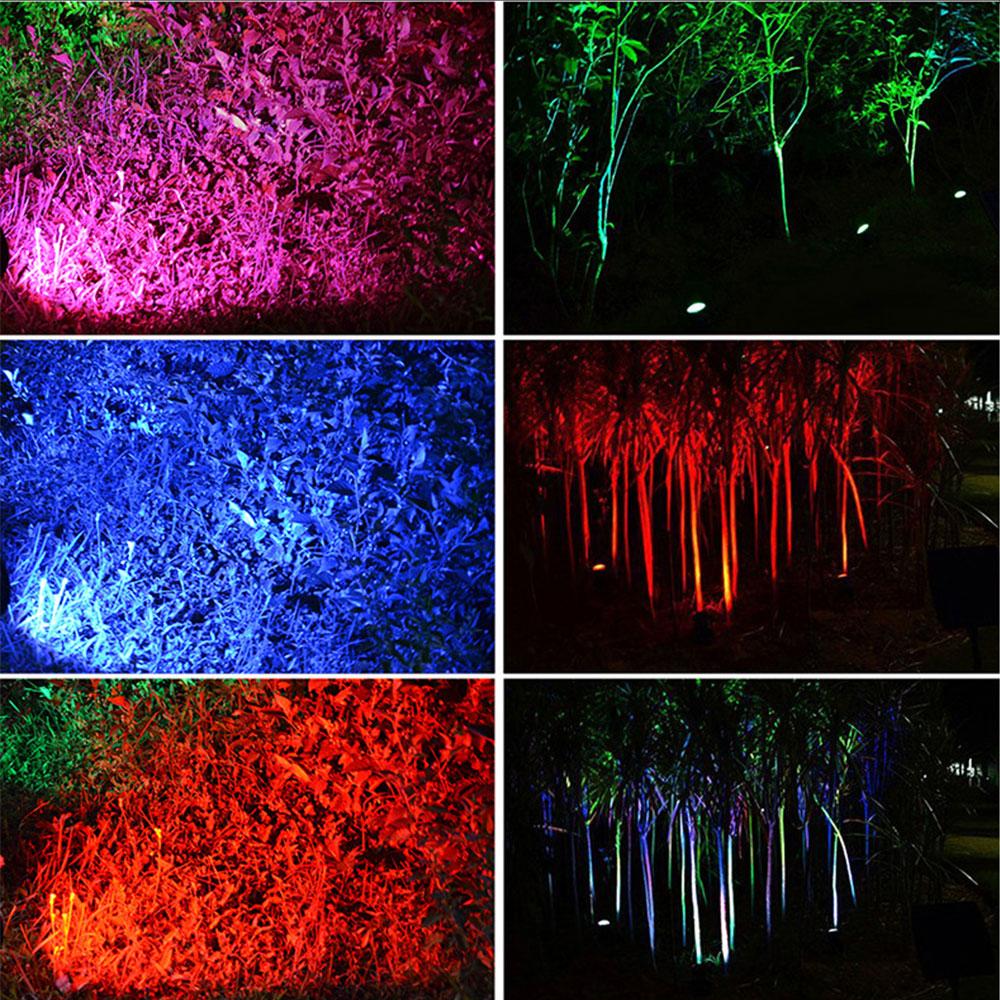 okwish 5 pcs Waterproof LED Garden Solar Pathway Lights RGB ground plug Landscaping lawn light