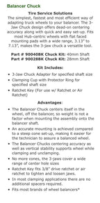 Wheel r 3 jaw Chuck for hub centric 19.5闁 and 22.5闁 truck wheels.
