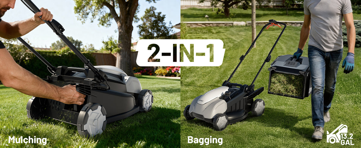18-inch 40V Brushless Lawn Mower for Garden Yards, Lightweight Cordless Lawn Mower Battery Powered with 6-Position Height Adjustment, 2x5.0Ah Battery Included