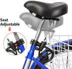 PEXMOR Adult Tricycle 7 Speed 3 Wheel Trike Bike Cruiser with 26" Big Wheels LarFront and Rear Basket Hold Vegetables Fruits for Recreation, Shopping, Picnics Exercise Men's Women's Bike
