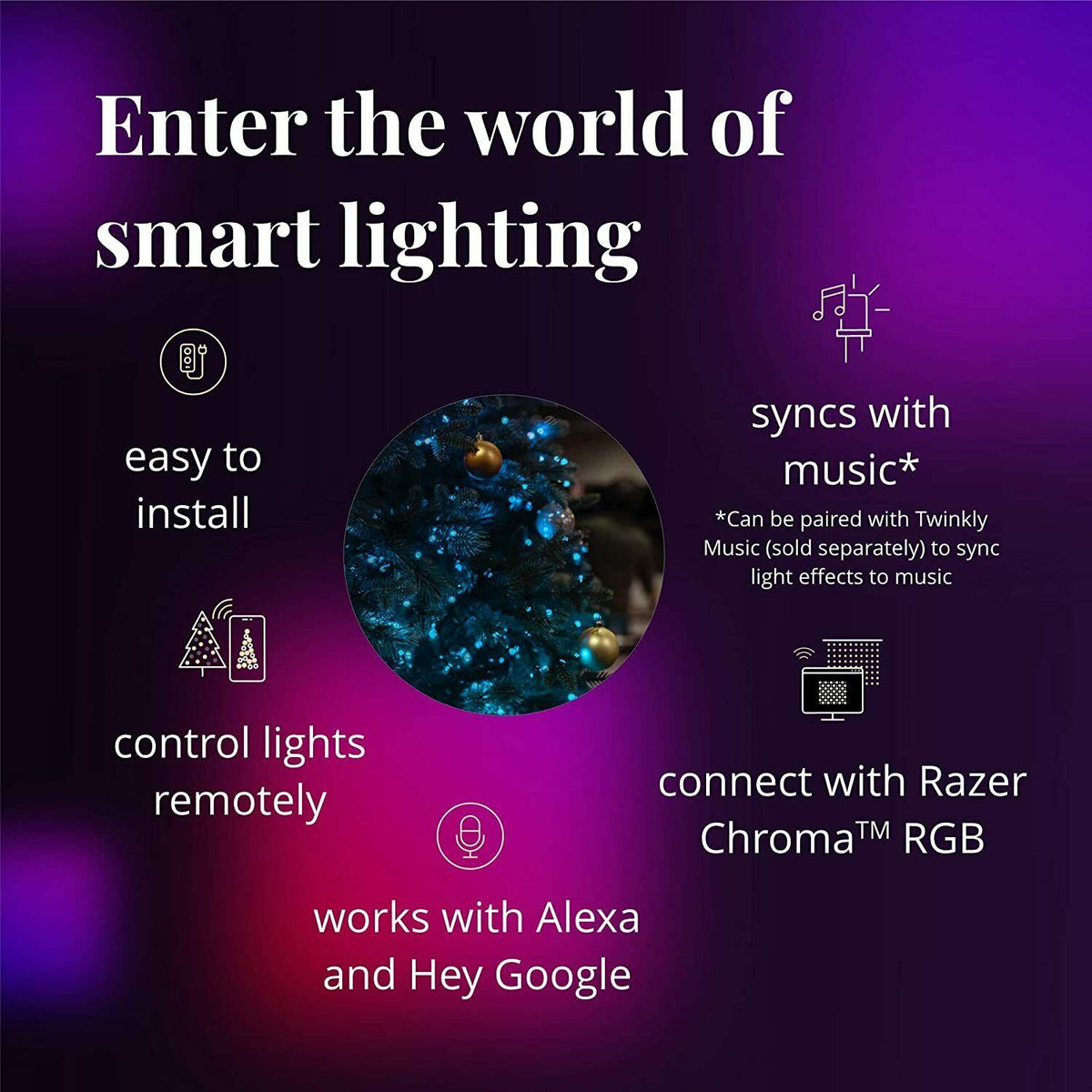 Twinkly - TWT250STP RGB - App-Controlled Pre-lit Christmas Tree (5 ft)