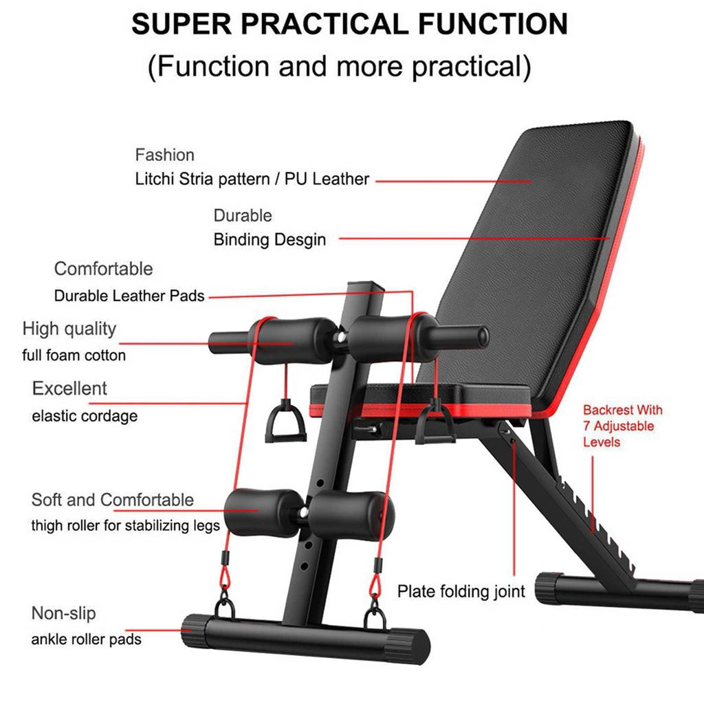 Mchoice Adjustable Weight Bench for Full Body Workout Multi-Purpose Utility Weight Bench Foldable Flat Bench Press for Home Gym