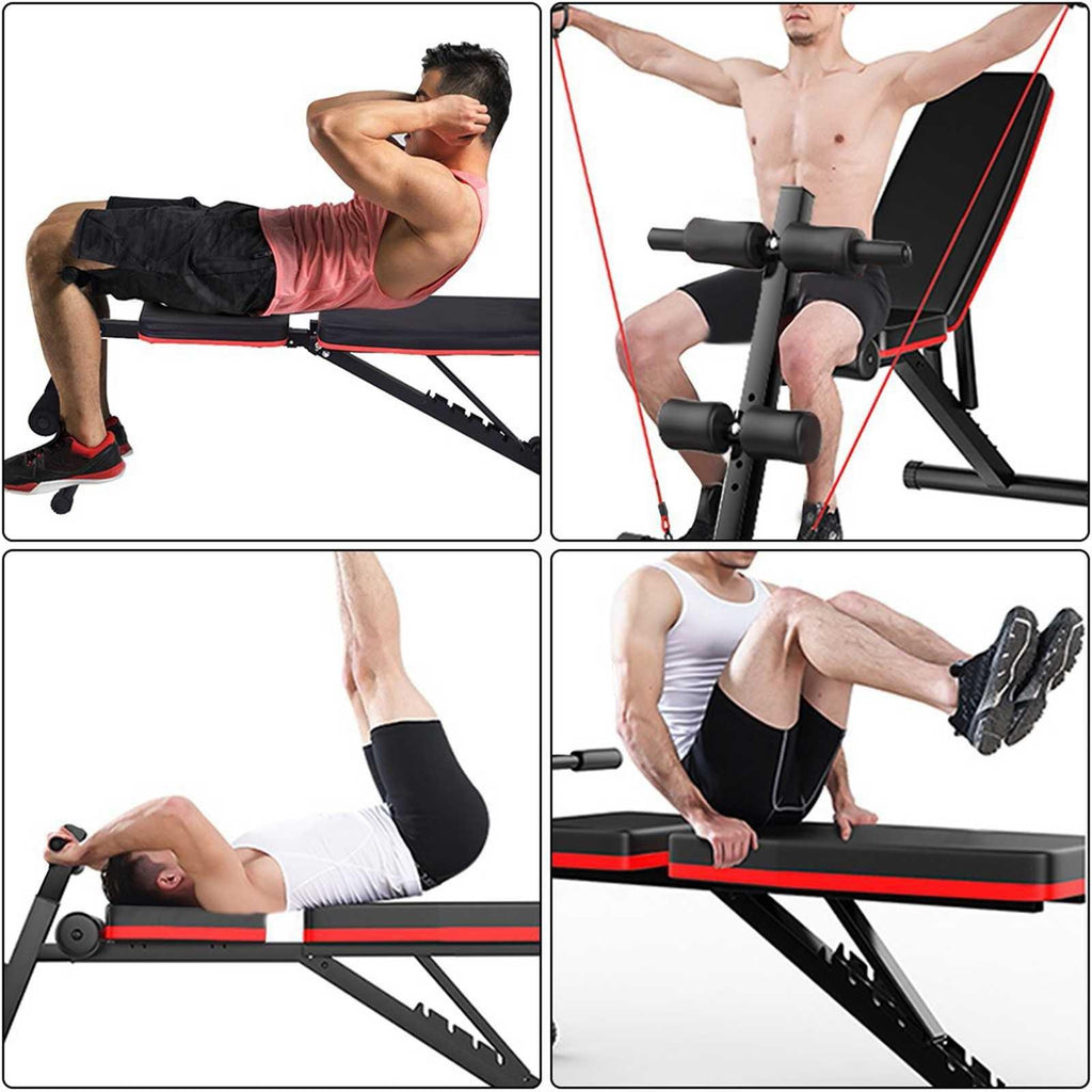 Mchoice Adjustable Weight Bench for Full Body Workout Multi-Purpose Utility Weight Bench Foldable Flat Bench Press for Home Gym