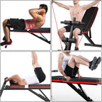Mchoice Adjustable Weight Bench for Full Body Workout Multi-Purpose Utility Weight Bench Foldable Flat Bench Press for Home Gym