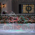 4 ft Silhouette Motorcycle Santa Holiday Yard Decoration