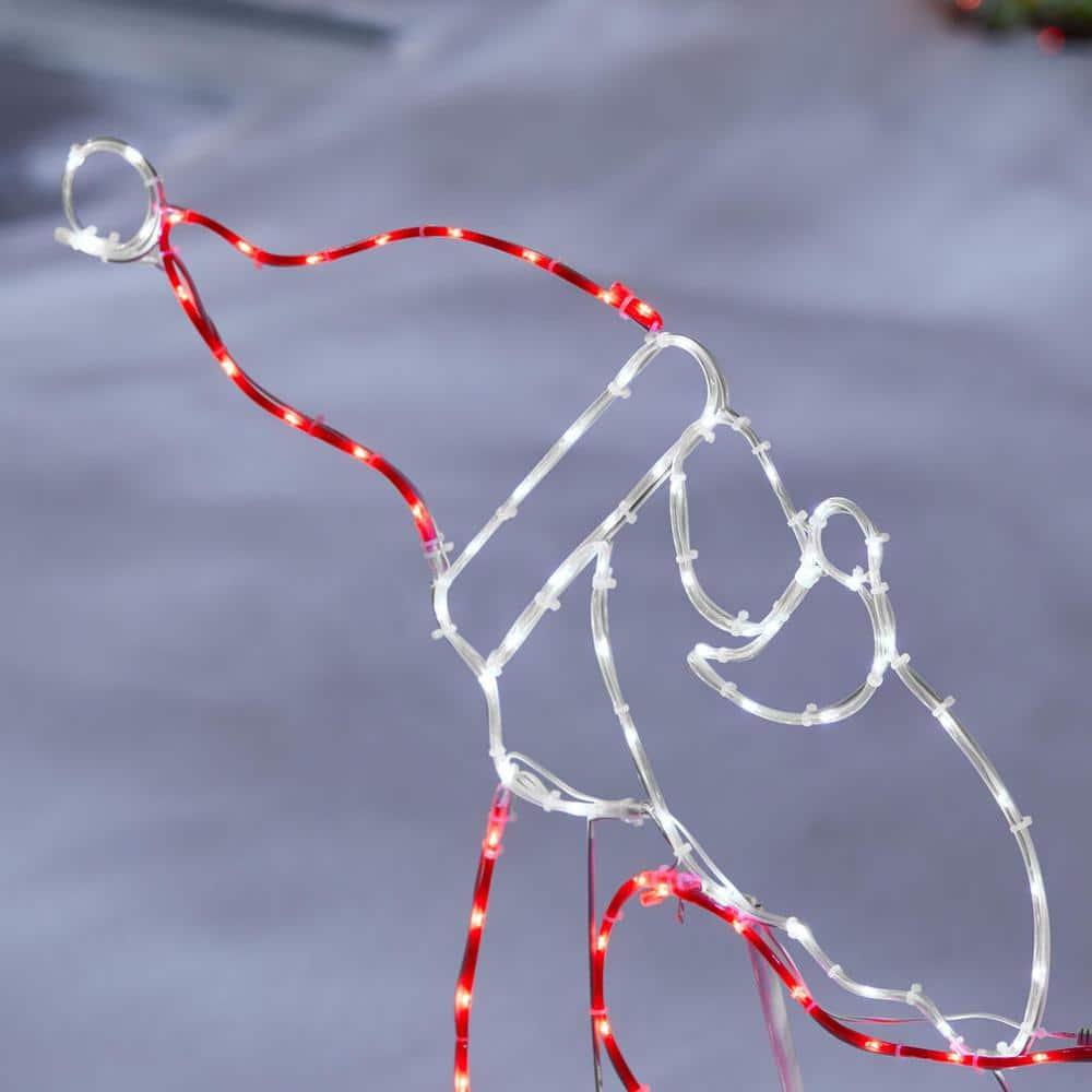 4 ft Silhouette Motorcycle Santa Holiday Yard Decoration