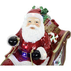 Fraser Hill Farm Indoor/Outdoor Oversized Christmas Decor with Long-Lasting LED Lights, Santa Sleigh and Flying Reindeer 3-Piece Set