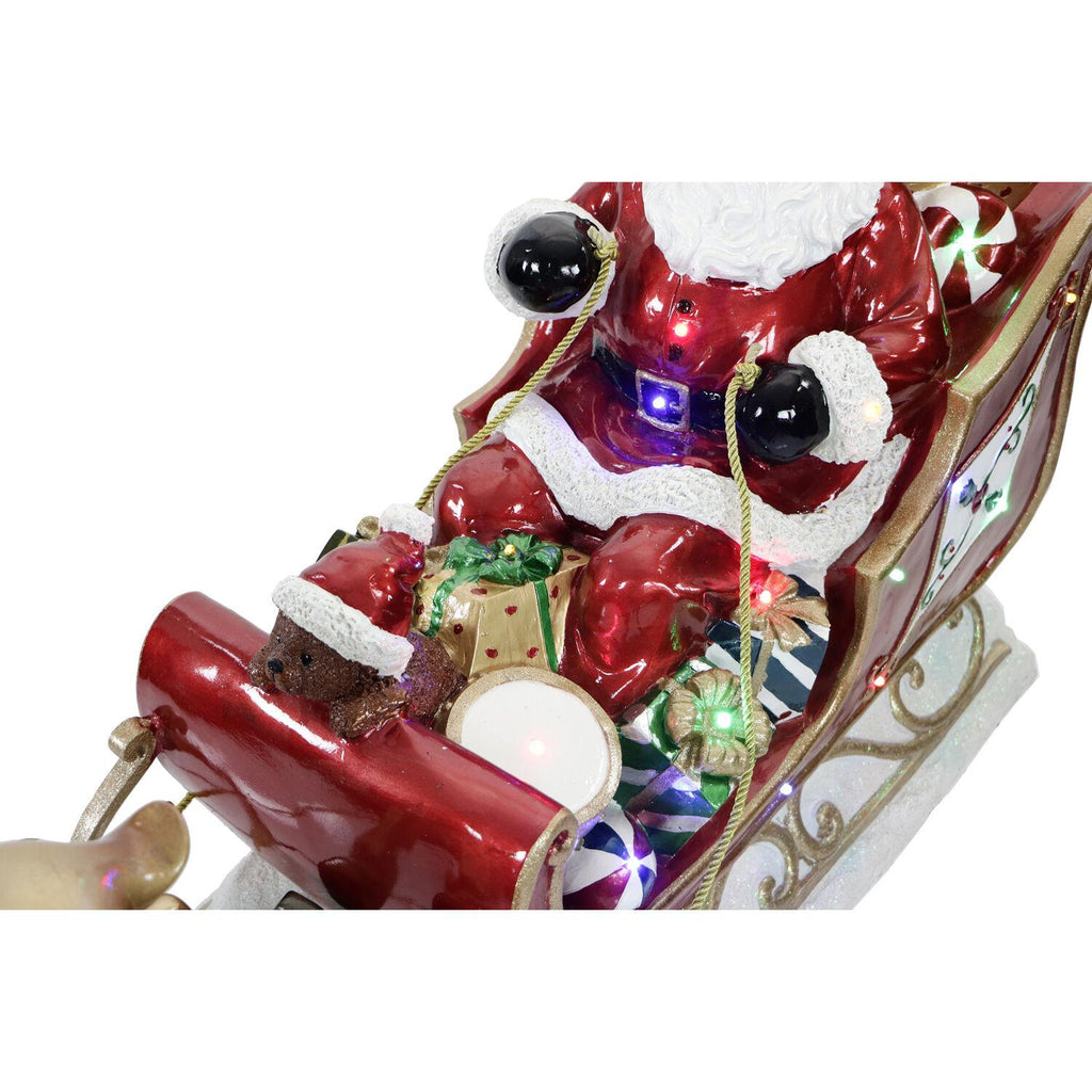 Fraser Hill Farm Indoor/Outdoor Oversized Christmas Decor with Long-Lasting LED Lights, Santa Sleigh and Flying Reindeer 3-Piece Set