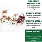 Fraser Hill Farm Indoor/Outdoor Oversized Christmas Decor with Long-Lasting LED Lights, Santa Sleigh and Flying Reindeer 3-Piece Set