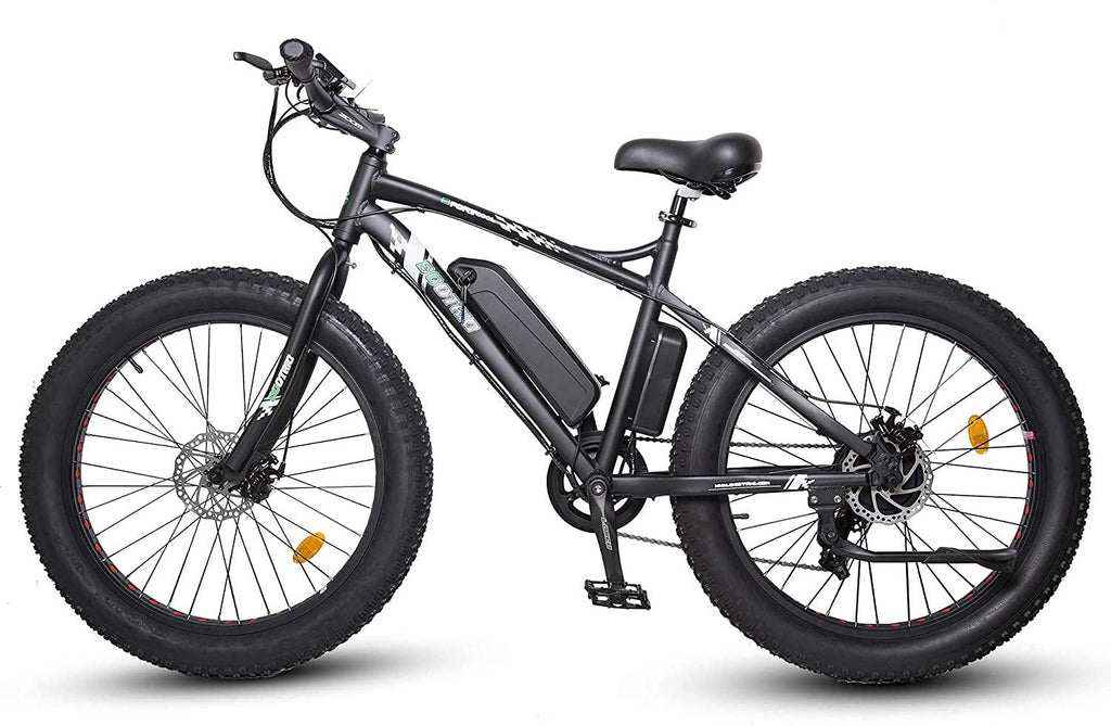 Powerful Electric Bicycle 26" X 4" Fat Tire Bike 500W 36V/12Ah Battery EBike Moped Mountain Beach Snow Ebike Throttle &amp; Pedal Assist - 90% Pre-Assembled (Black)