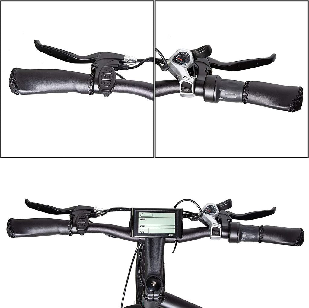 Powerful Electric Bicycle 26" X 4" Fat Tire Bike 500W 36V/12Ah Battery EBike Moped Mountain Beach Snow Ebike Throttle &amp; Pedal Assist - 90% Pre-Assembled (Black)