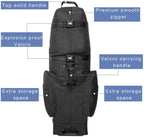 Himal Golf Travel Bag - Heavy Duty 600D Polyester Oxford Wear-Resistant, Excellent Zipper Universal Size with Wheels, Soft-Sided Golf Club Travel Cover to Protect Clubs