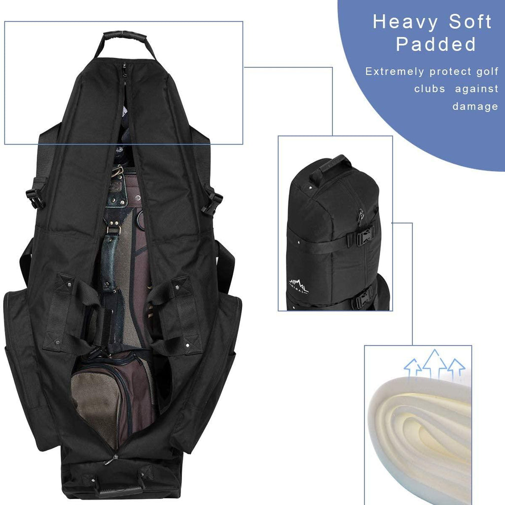 Himal Golf Travel Bag - Heavy Duty 600D Polyester Oxford Wear-Resistant, Excellent Zipper Universal Size with Wheels, Soft-Sided Golf Club Travel Cover to Protect Clubs
